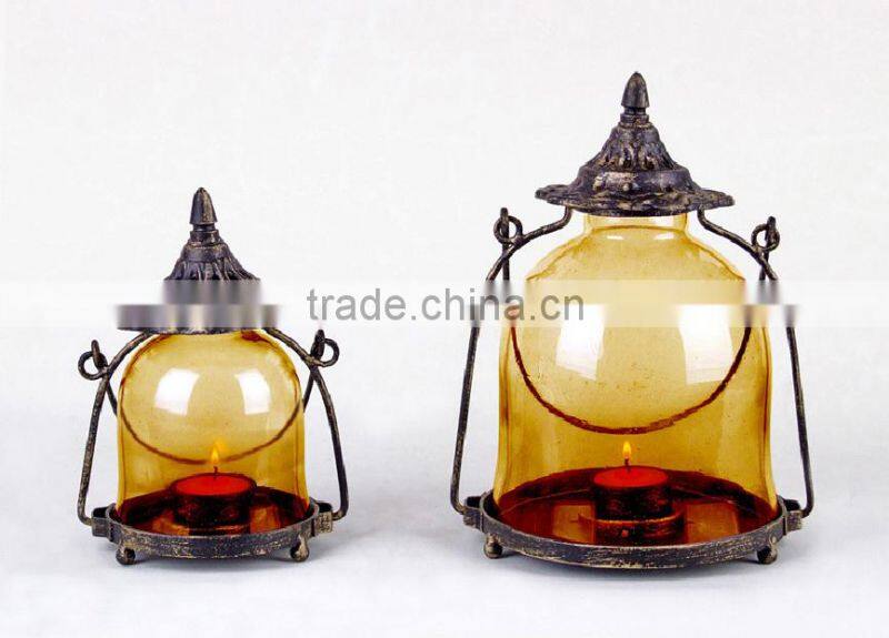 garden glass lamp bottle