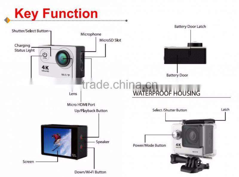 EKEN H9R 170 Degree Wide Angle 4K Ultra HD WiFi Action Camera Sport Cam 2.0 inch Screen with 2.4G Remote Controller