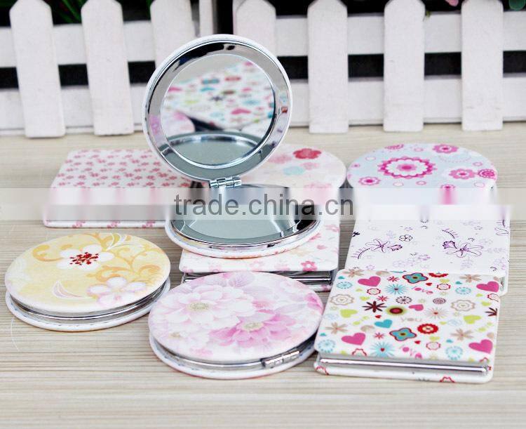 Single Side Pu Pocket Mirror With Pouch