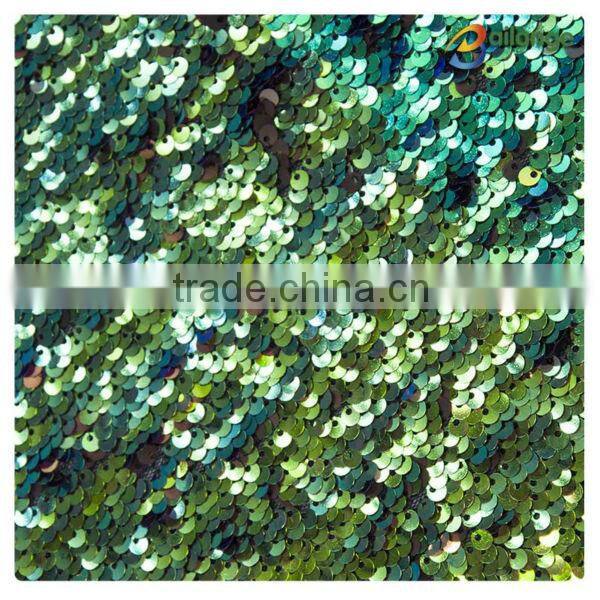 2016 fashion colourful green shiny sequin fabric guangzhou wholesale