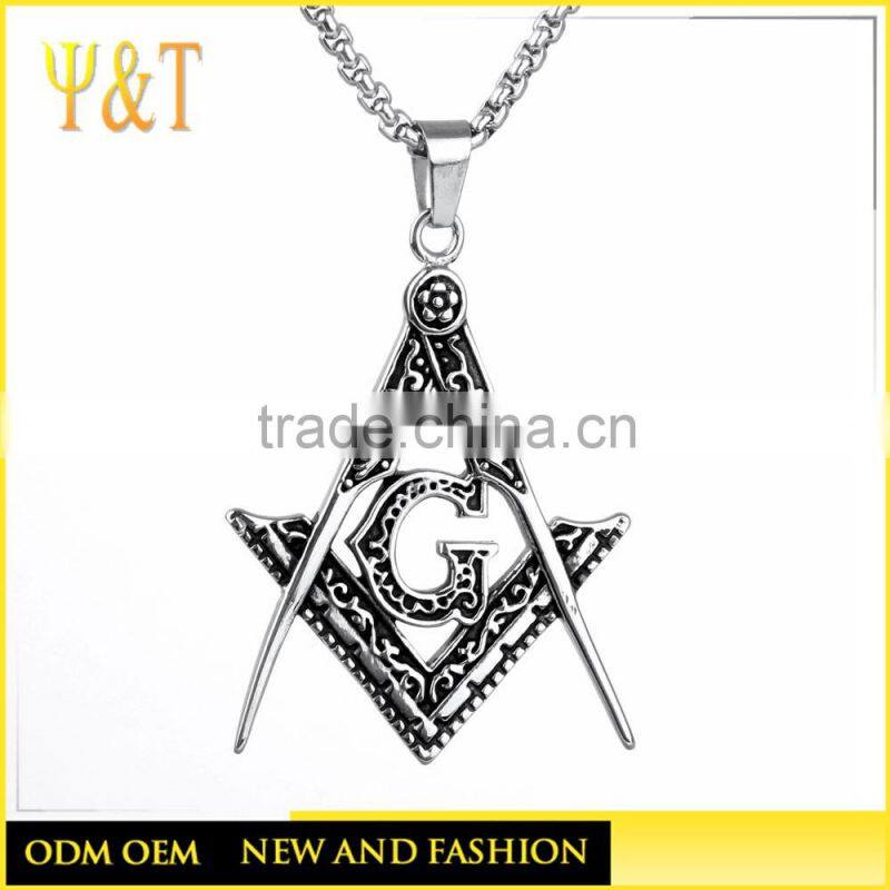 Jingli Jewelry Fashion stainless steel jewelry square shape quantum masonic pendant