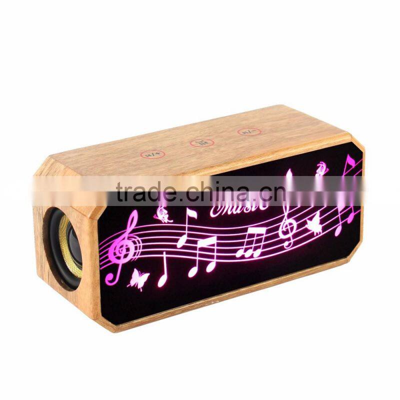New Design colorful flashlight colorful flashlight Bluetooth wooden Speaker wireless