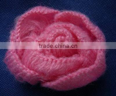 Four Leaf Clover design crochet flower for garment