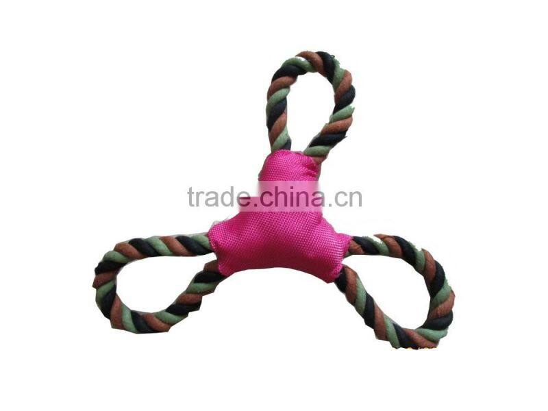 squeaky oxford fabric dog chew toy with rope