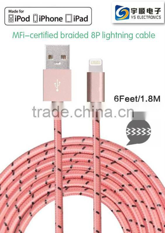 MFI Certified Cable 3M /USB 3.0 8 Pin 5V 2A TPE USB Data Cable for MFI Braided sleeving Cable