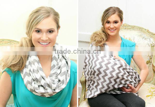 cotton spandex knit grey/white Private Breast Feeding Less Distractions For Expectant Mothers nursing scarf