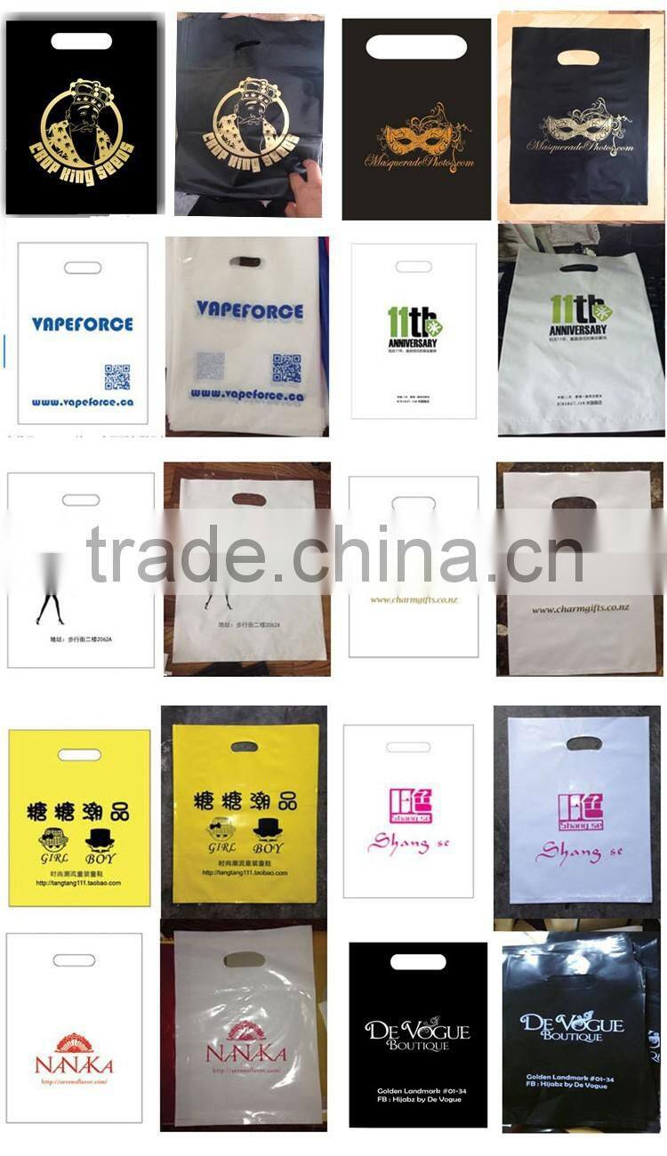 Green plastic bag with logo print 40x50 cm