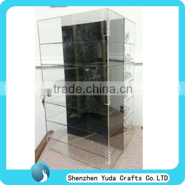 New design revolving double sided Acrylic Locking Display case for Counters