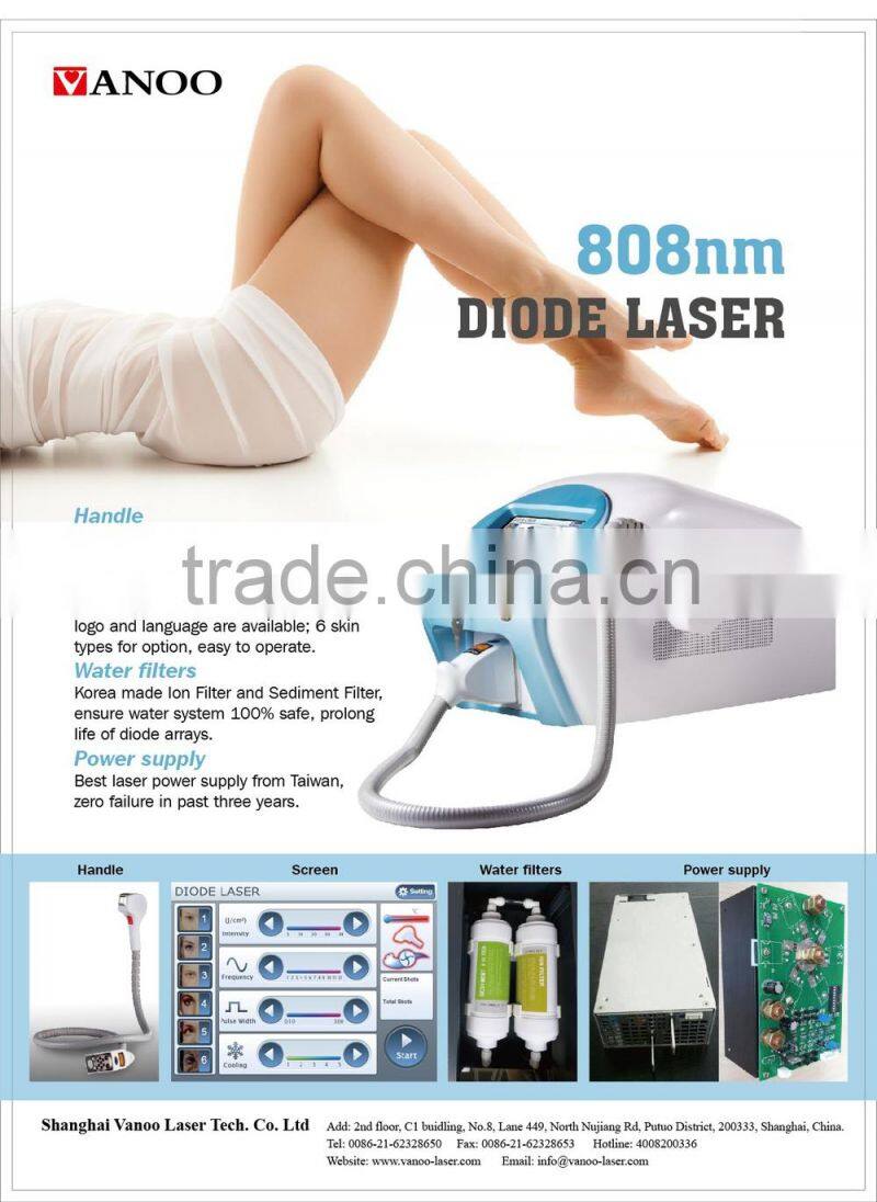 portable 808nm diode laser hair removal machine / body hair removal