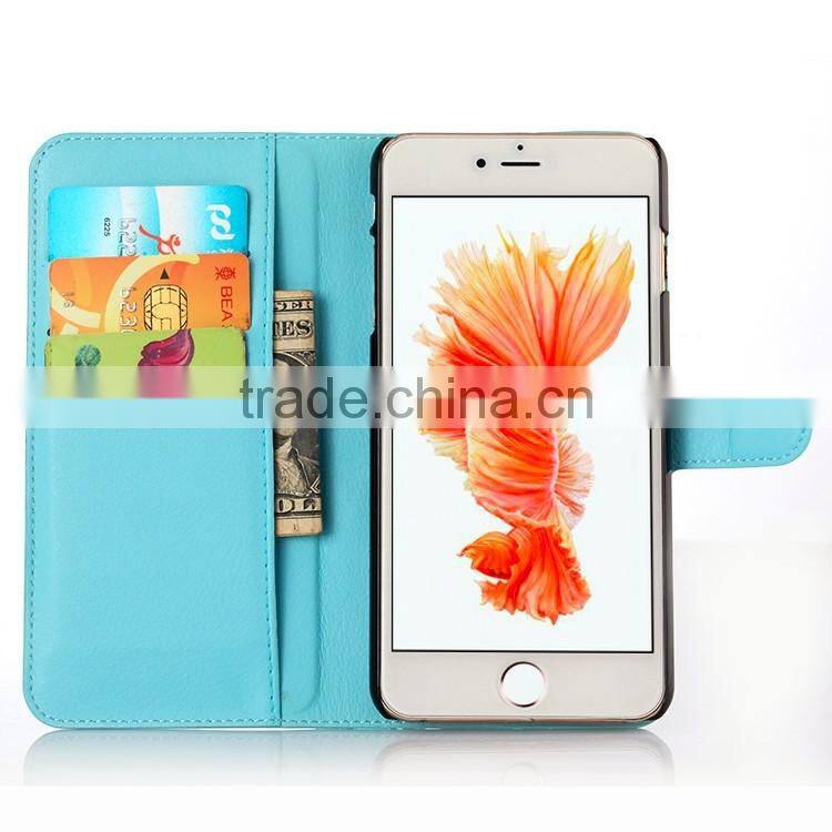 LITCHI TEXTURE Soft Wallet LEATHER Case Stand PU Leather Case For IPHONE 6/6S PLUS FLIP LEATHER BUSINESS MUTIFUNCTIONAL CASE