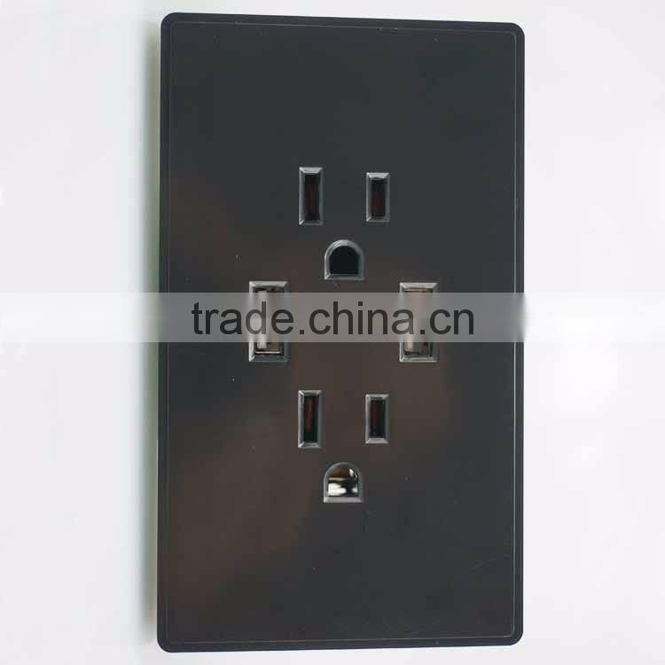 US smart electric switch and socket with dual usb wall socket plug