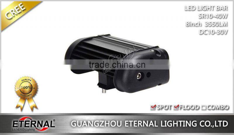 40W 8" high power spot flood combo heavy duty excavator road roller forestry machinery equipment truck led light bar