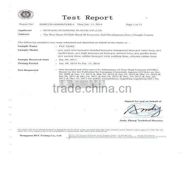 pvc fiber reinforced hose pipe