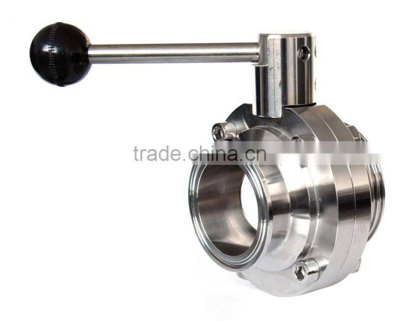 ISO Certified Factory Direct Sale Stainless Steel Sanitary Butterfly Valves