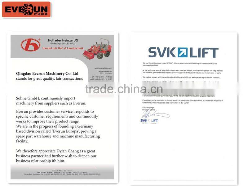 Everun ER20 CE Approved Wheel Loader with Log Grapple