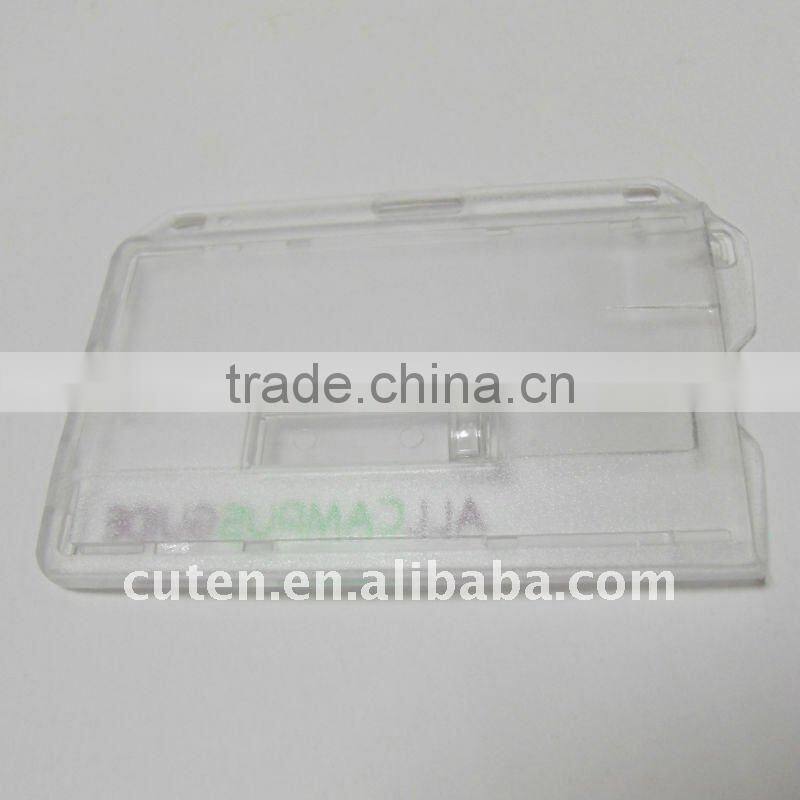 Clear Rigid Plastic Card Holder with Stainless Key Ring