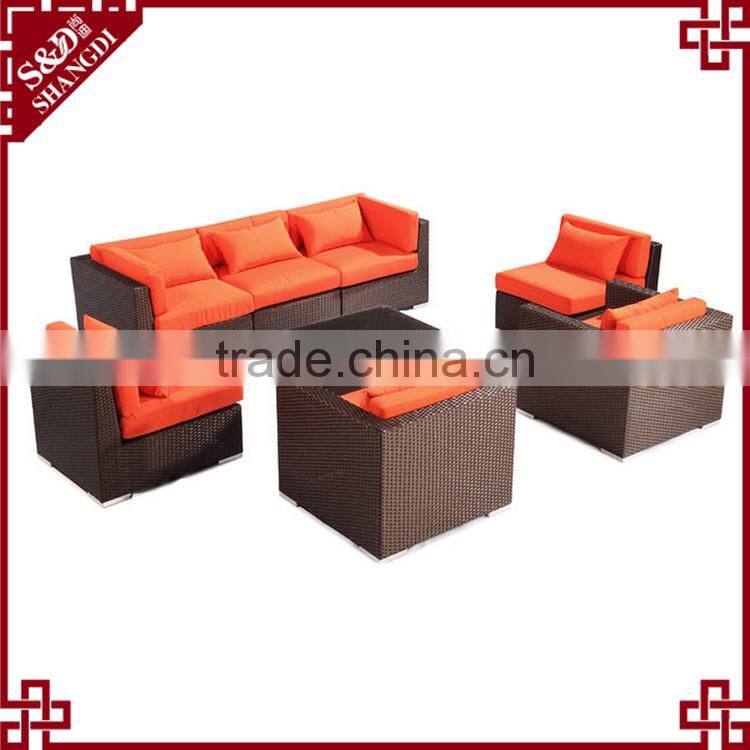 Modern living room furniture 7-seat design rattan weave american sofa set