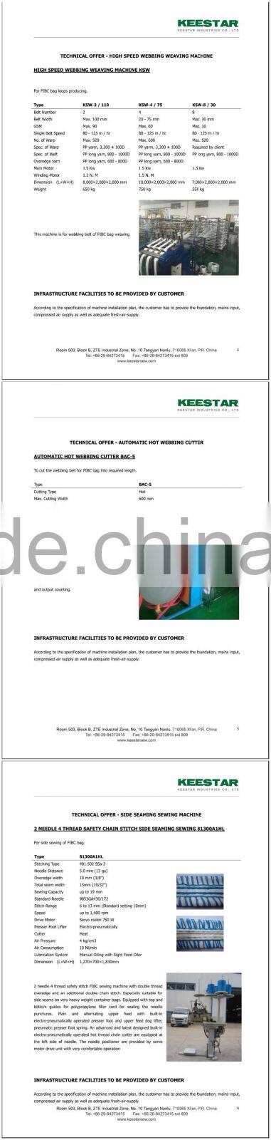 Keestar FIBC container bag sewing machine