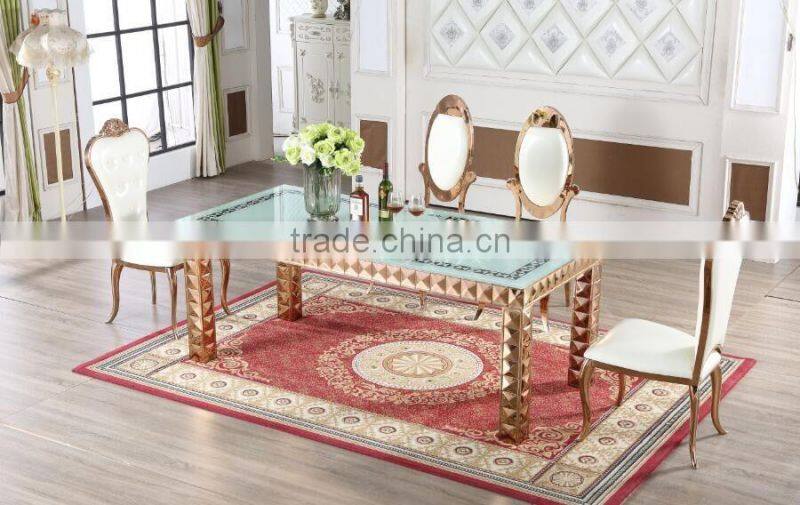 latest banquet rose gold stainless steel dining chair with dinner