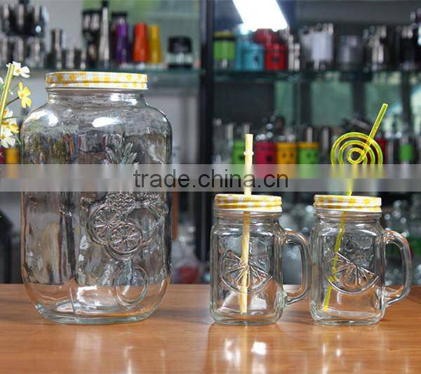 5L glass juice dispenser with brass rack