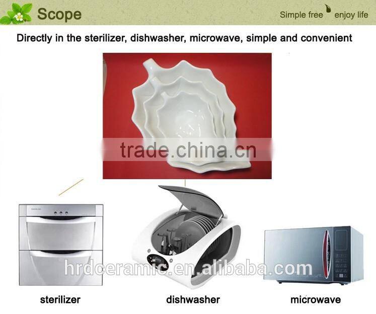 High quality wholesale leaf shape Ceramic Main Course Dishes