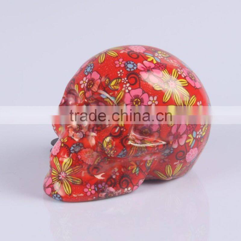 New design Ceramic black skull shape piggy bank