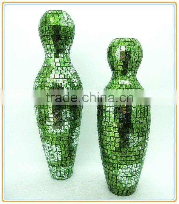 Table Decor Turquoise Glass Craft Set Handmade Different Types Mosaic Vases