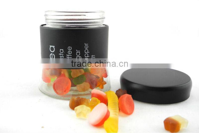 stainless steel coating glass jar for coffee tea suga TP12136