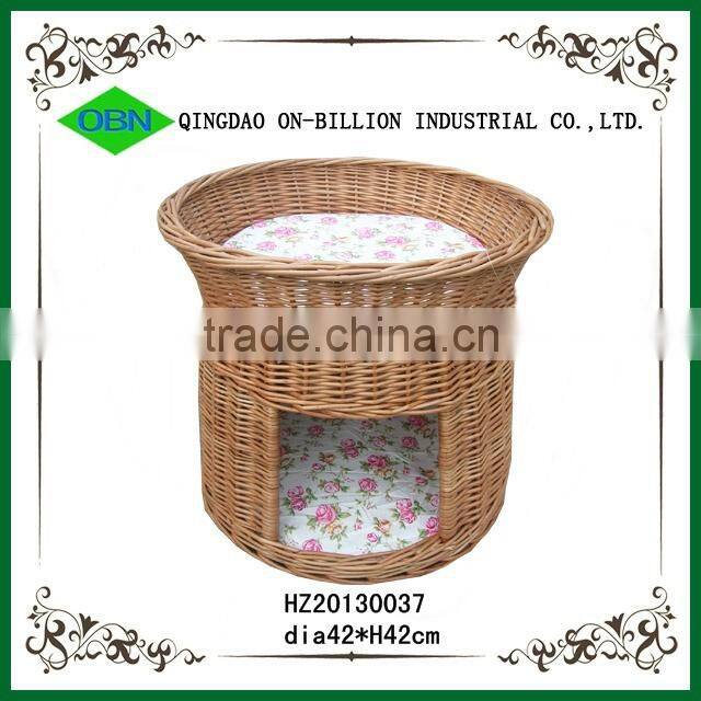 2014 Hot sale cheap cute wicker rattan pet house pet bed cat