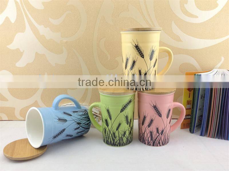 ceramic mug with color glazing decal printed