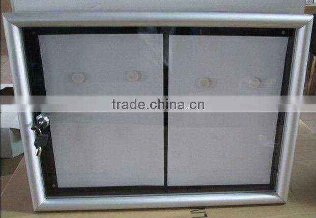 Aluminum frame lockable notice board with magnet, memo board, message board
