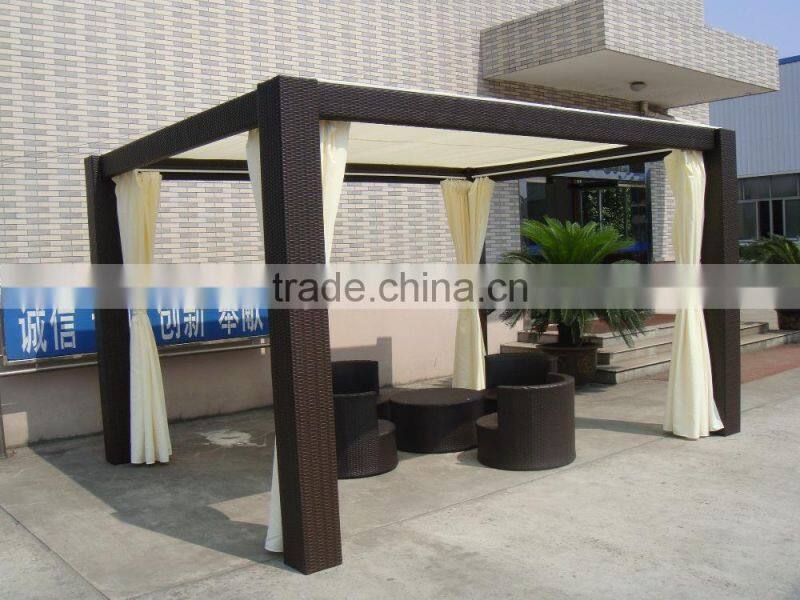 High Quality Waterproof Outdoor Garden Rattan Pavilion Gazebo