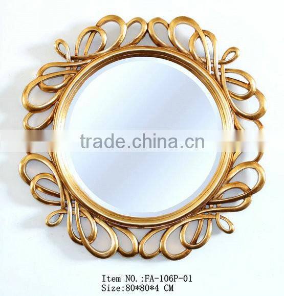 Decorative round polyresin framed mirror FA-056P-01