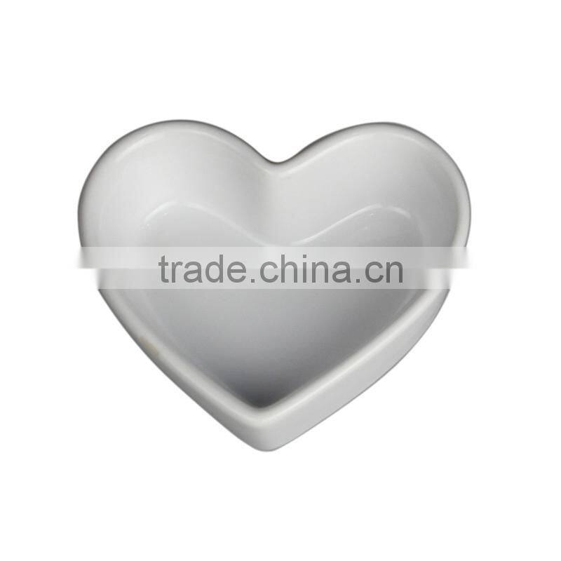 3.5"blue color heart shaped mini ceramic cute bakeware