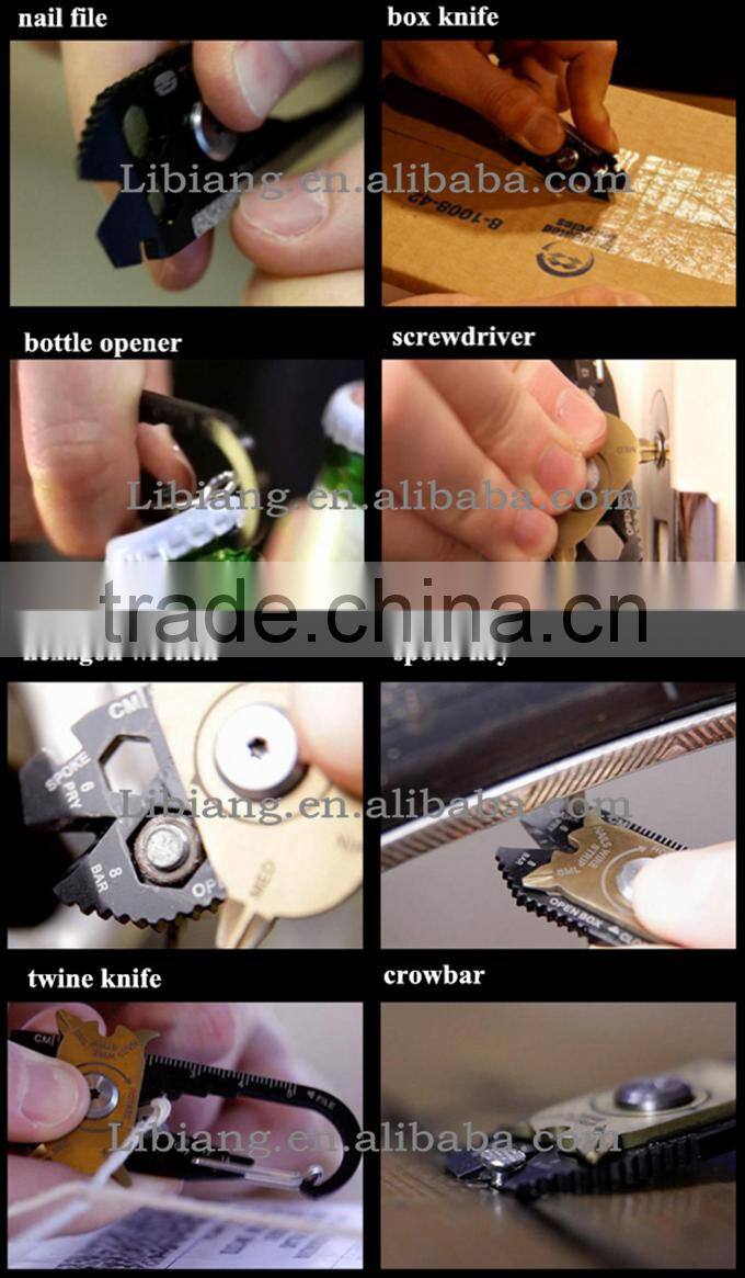 Creative outdoor present 20 in 1 portable Key Knife Pocket Tool