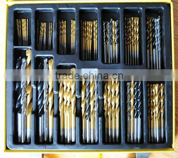 100 PCS Twist Drill Bits set With Titanium Coated MASONRY DRILL BITS WITH CHROMIUM PLATED