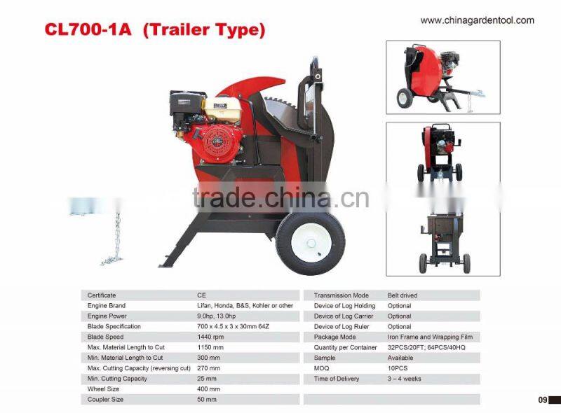 petrol engine wood saw, circular wood saw, horizontal wood saw, 700mm wood saw