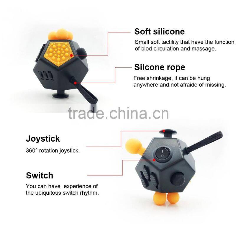 2017 hot sale 12 sides newest fidget cube Relieves Stress And Anxiety
