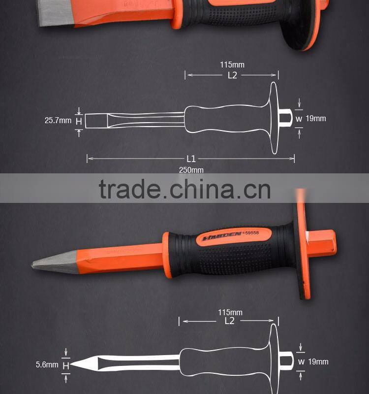 Hexagonal Forged Cold Moil Point Chisel With TPR Handle