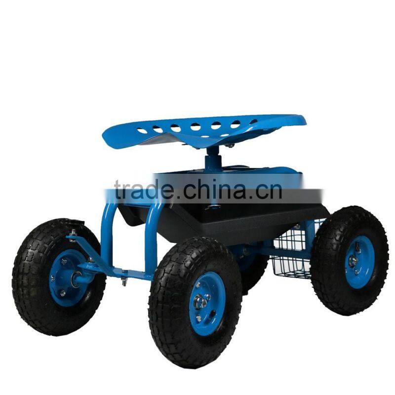 GS-01 Rolling Work Seat With Tool Tray Garden Cart