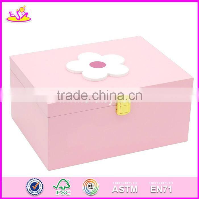 2017 new products girls pink wooden storage bins W08C175