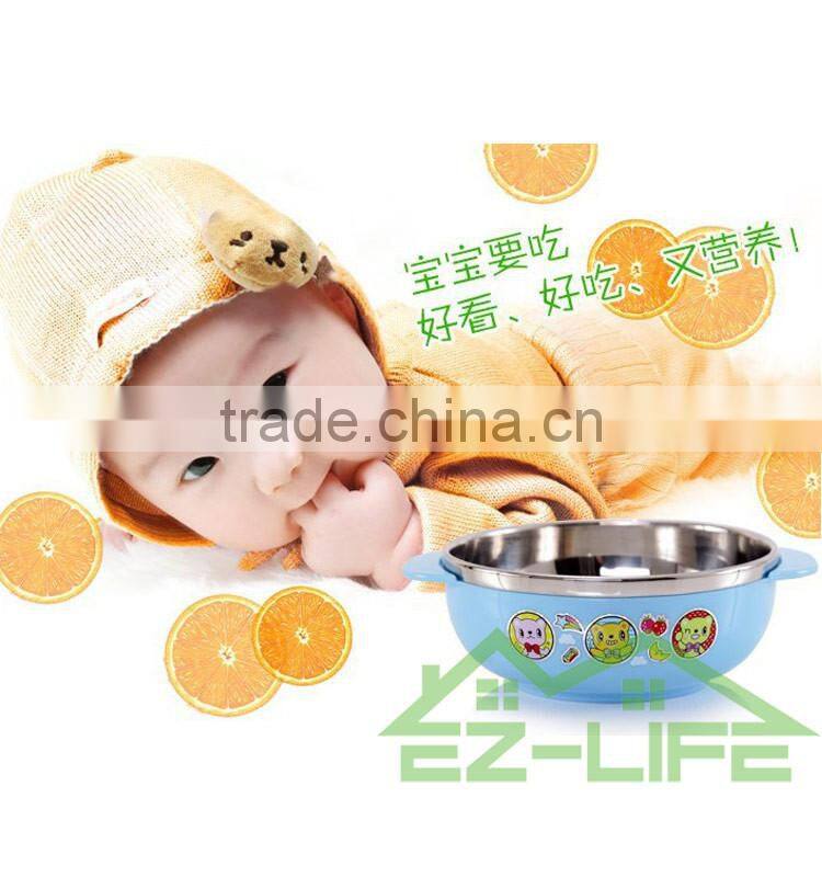 Stainless steel baby food feeding bowls with spoon and fork kids cutlery set