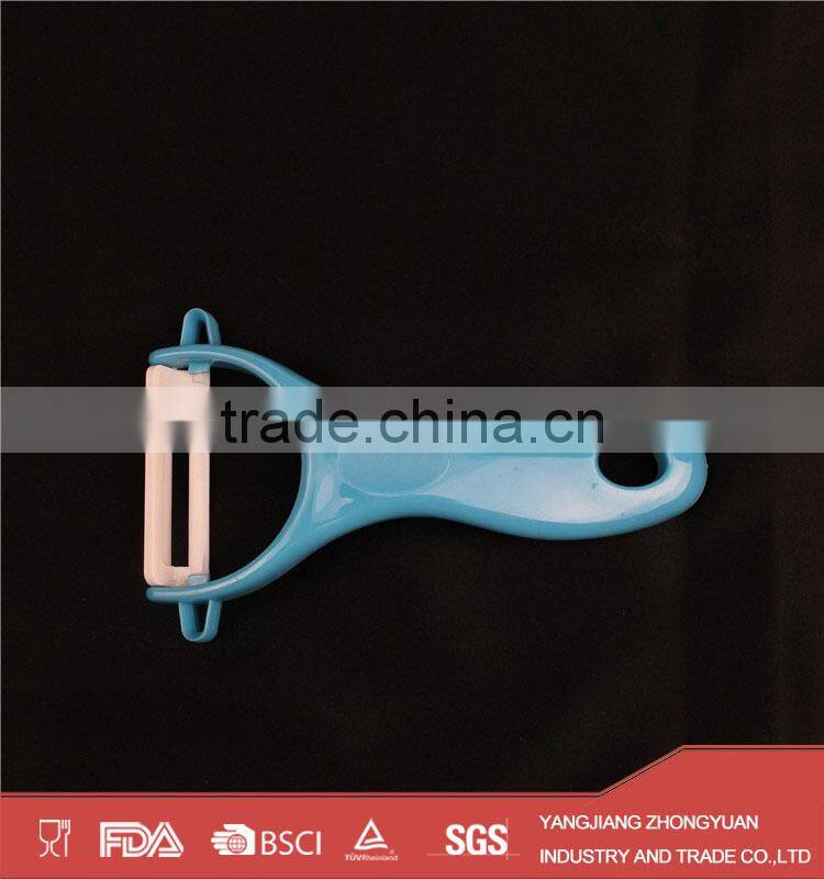 Hot selling plastic handle ceramic kitchen knives set with acrylic knife block and peeler