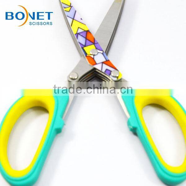 S97009 FDA qualified 7-5/8" Stainless Steel Shreding 5 blades herb scissors