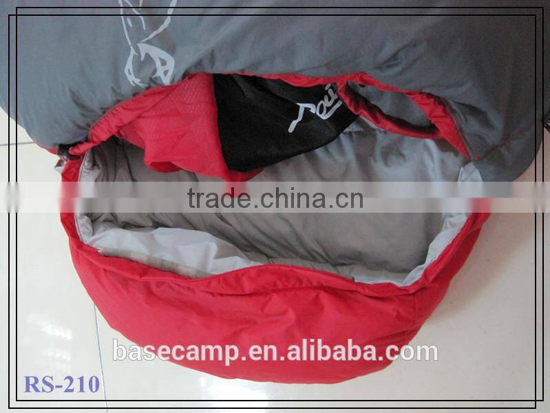 Mummy style down sleeping bag for hunting in cold weather