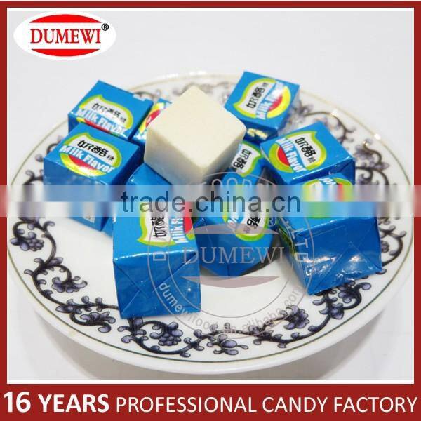 Cube Shaped Wrapped Milk Press Candy In Box