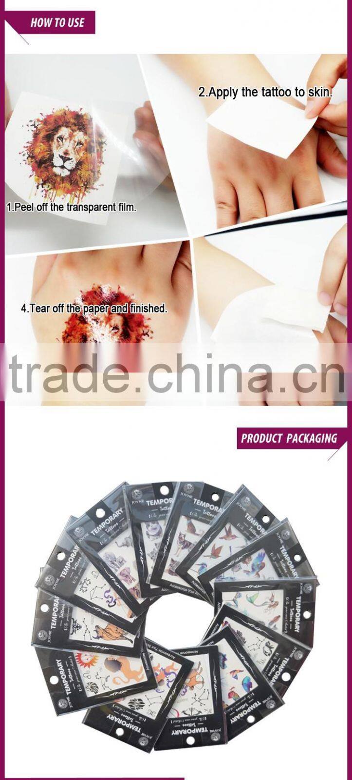 Temporary customized printing hand tattoo sticker