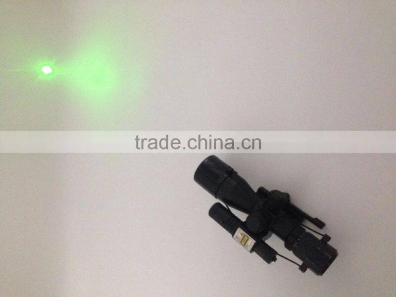 Compact 2.5-10X40 rifle scope red green Mil-Dot Reticle with side attached green laser sight scope with quick release mount