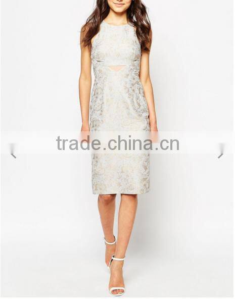 clothing/women dress/People Peekaboo Dress In Damask Jacquard