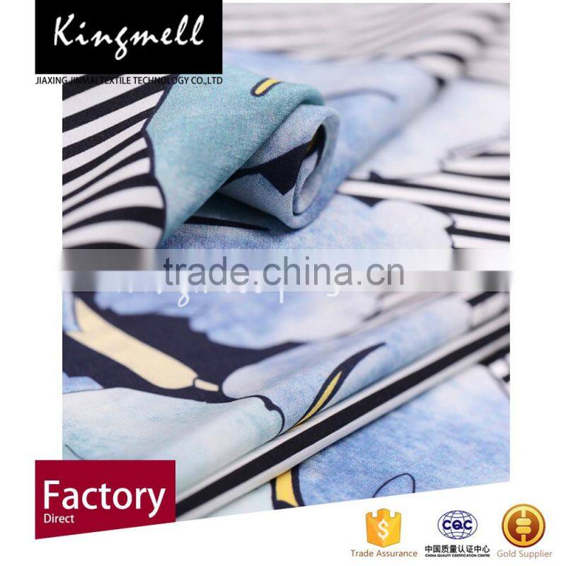 Custom digital printed silk linen wholesales fabric for top/dress/shirts